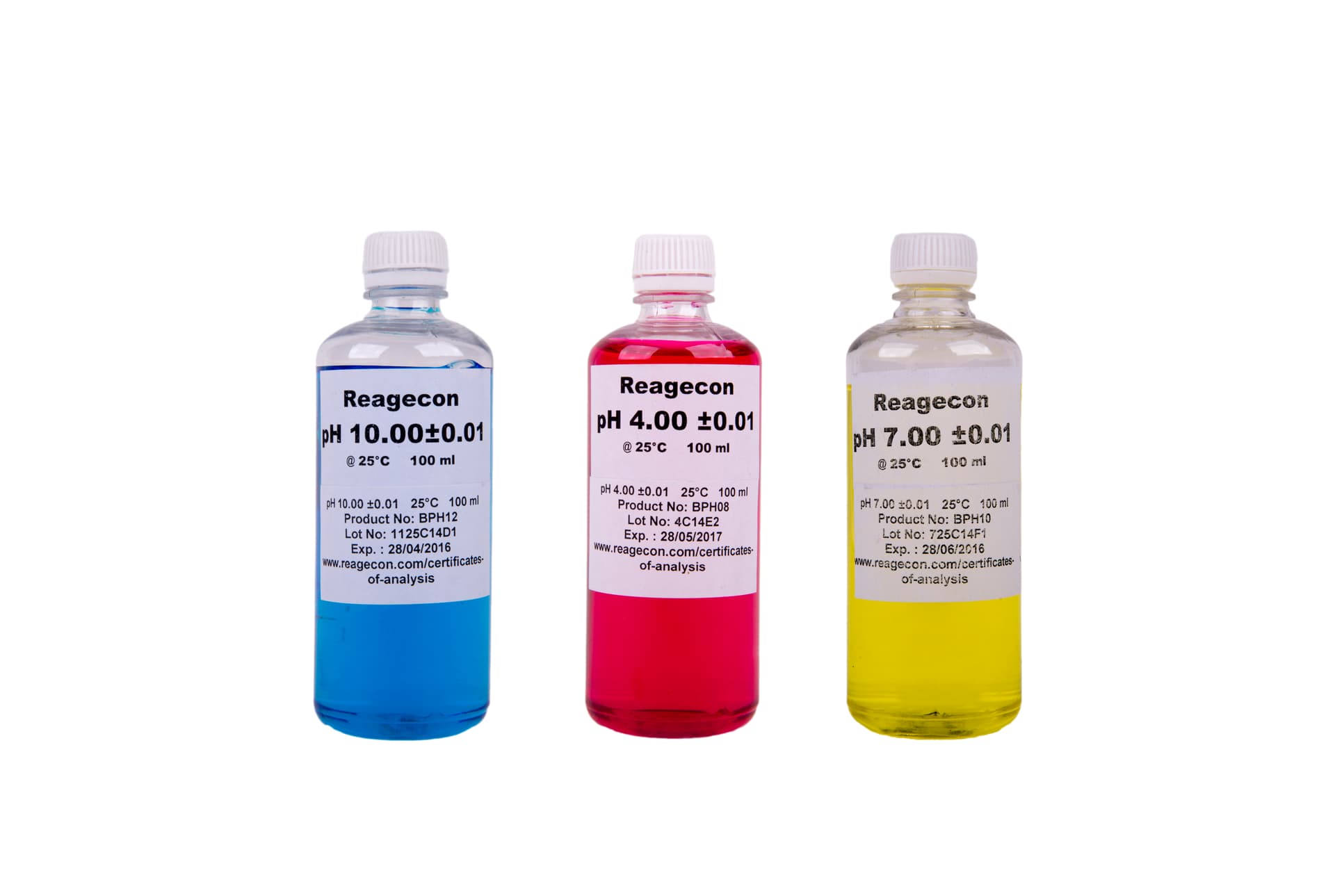SCHARLAU pH-Pufferset 4,01 / 7,01 / 10,01, 3 × 100 ml
